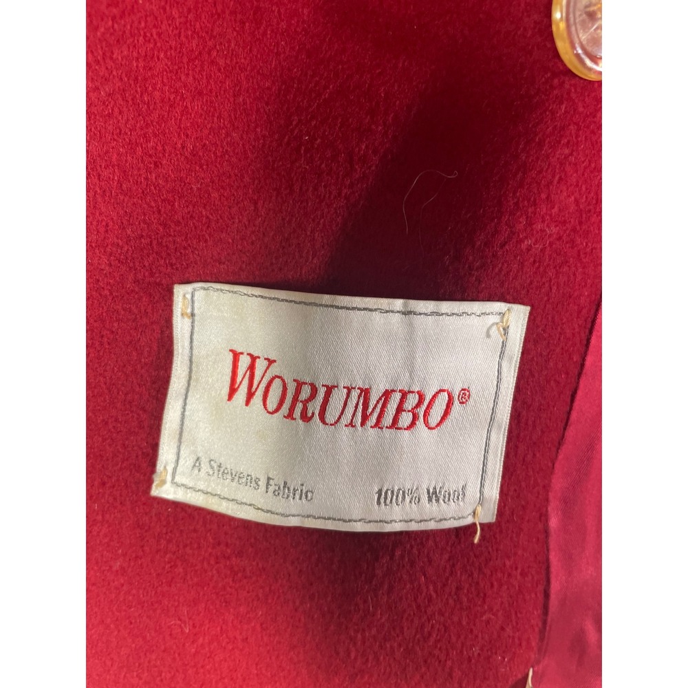 Worumbo 100% Wool Blazer Red Womens Vintage Coat Jacket Tailored USA M/L - Picture 4 of 13